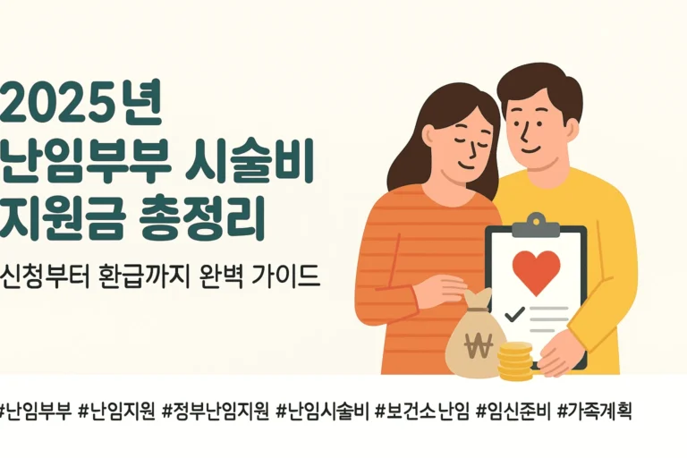 2025년 난임부부 시술비 지원금 총정리 | 신청부터 환급까지 완벽 가이드